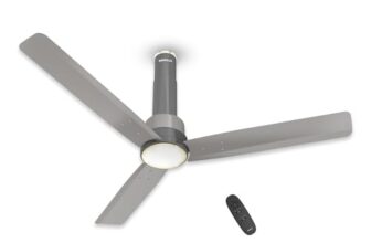 Havells 1200Mm Elio Prime Bldc Ceiling Fan | Remote Controlled, High Air Delivery Fan | 5 Star Rated, Upto 60% Energy Saving, 2+1* Year Warranty | (Pack Of 1, Slate Mist) Grey